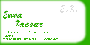 emma kacsur business card